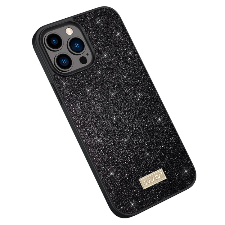 SULADA Glittery PC Hybrid TPU Handmade Leather Phone Case, For iPhone 16 Pro Max, For iPhone 16 Pro, For iPhone 16 Plus, For iPhone 16, For iPhone 15 Pro Max, For iPhone 15 Pro, For iPhone 15 Plus, For iPhone 15