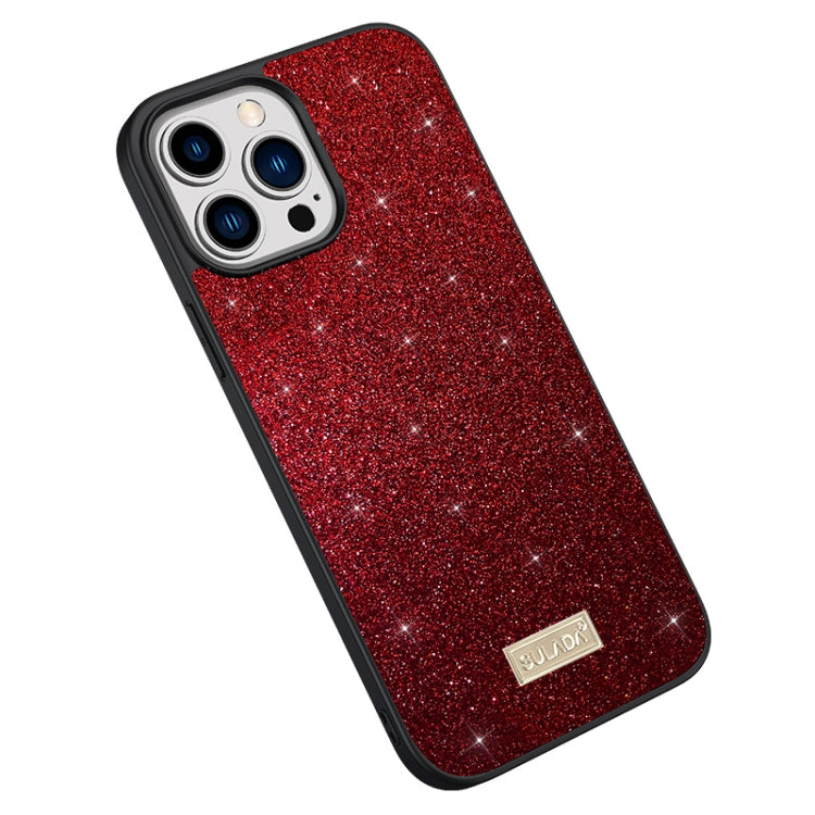 SULADA Glittery PC Hybrid TPU Handmade Leather Phone Case, For iPhone 16 Pro Max, For iPhone 16 Pro, For iPhone 16 Plus, For iPhone 16, For iPhone 15 Pro Max, For iPhone 15 Pro, For iPhone 15 Plus, For iPhone 15