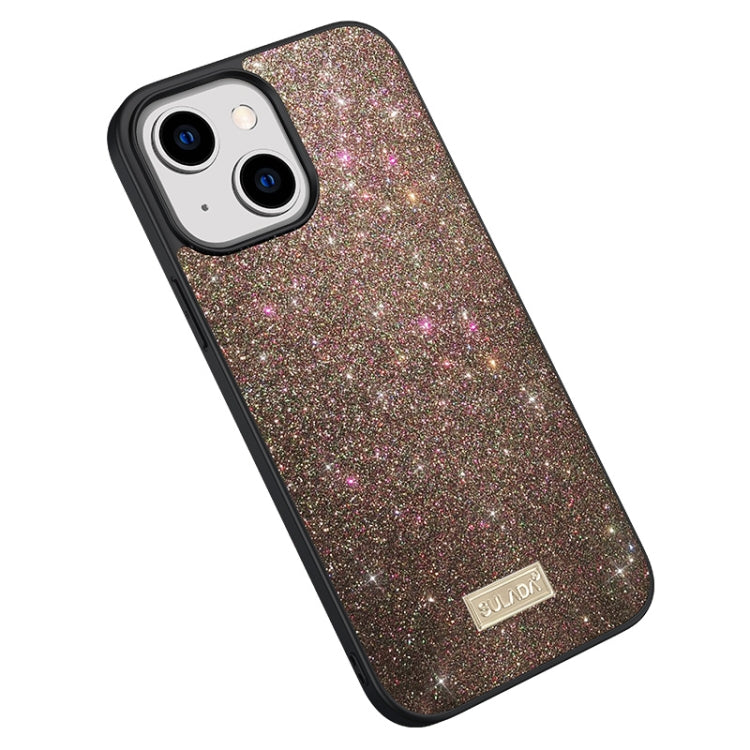 SULADA Glittery PC Hybrid TPU Handmade Leather Phone Case, For iPhone 16 Pro Max, For iPhone 16 Pro, For iPhone 16 Plus, For iPhone 16, For iPhone 15 Pro Max, For iPhone 15 Pro, For iPhone 15 Plus, For iPhone 15