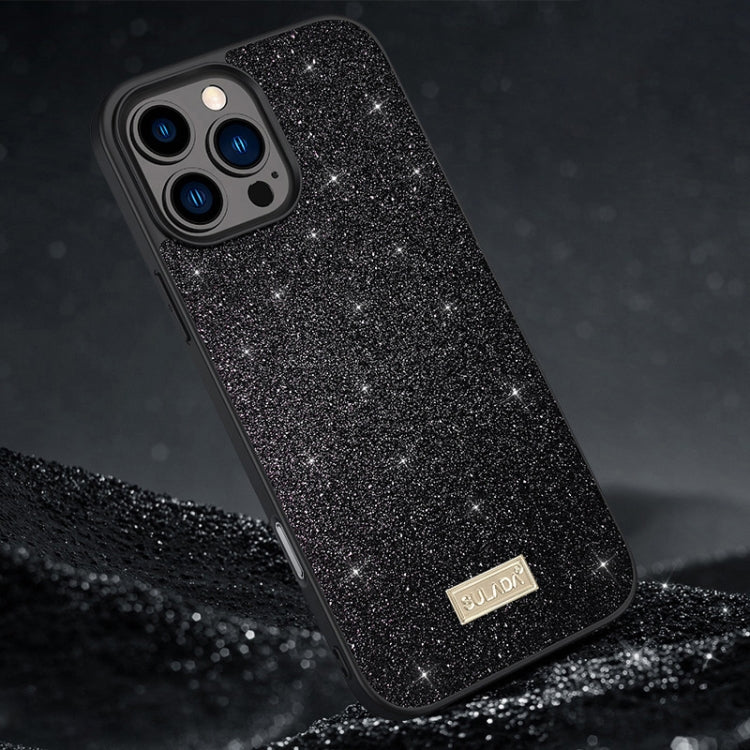 SULADA Glittery PC Hybrid TPU Handmade Leather Phone Case, For iPhone 16 Pro Max, For iPhone 16 Pro, For iPhone 16 Plus, For iPhone 16, For iPhone 15 Pro Max, For iPhone 15 Pro, For iPhone 15 Plus, For iPhone 15