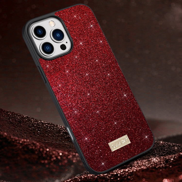 SULADA Glittery PC Hybrid TPU Handmade Leather Phone Case, For iPhone 16 Pro Max, For iPhone 16 Pro, For iPhone 16 Plus, For iPhone 16, For iPhone 15 Pro Max, For iPhone 15 Pro, For iPhone 15 Plus, For iPhone 15