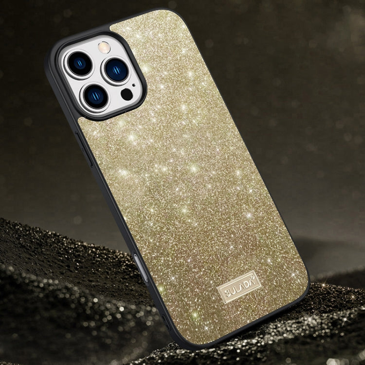 SULADA Glittery PC Hybrid TPU Handmade Leather Phone Case, For iPhone 16 Pro Max, For iPhone 16 Pro, For iPhone 16 Plus, For iPhone 16, For iPhone 15 Pro Max, For iPhone 15 Pro, For iPhone 15 Plus, For iPhone 15
