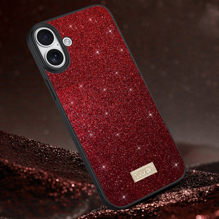 SULADA Glittery PC Hybrid TPU Handmade Leather Phone Case, For iPhone 16 Pro Max, For iPhone 16 Pro, For iPhone 16 Plus, For iPhone 16, For iPhone 15 Pro Max, For iPhone 15 Pro, For iPhone 15 Plus, For iPhone 15