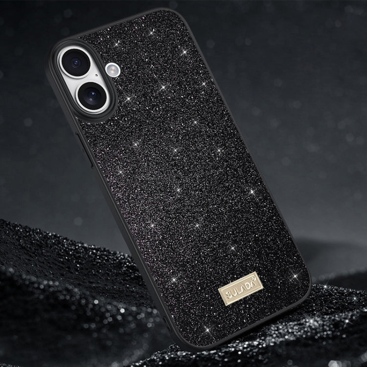 SULADA Glittery PC Hybrid TPU Handmade Leather Phone Case, For iPhone 16 Pro Max, For iPhone 16 Pro, For iPhone 16 Plus, For iPhone 16, For iPhone 15 Pro Max, For iPhone 15 Pro, For iPhone 15 Plus, For iPhone 15