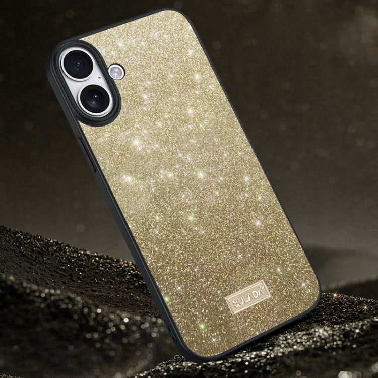 SULADA Glittery PC Hybrid TPU Handmade Leather Phone Case, For iPhone 16 Pro Max, For iPhone 16 Pro, For iPhone 16 Plus, For iPhone 16, For iPhone 15 Pro Max, For iPhone 15 Pro, For iPhone 15 Plus, For iPhone 15