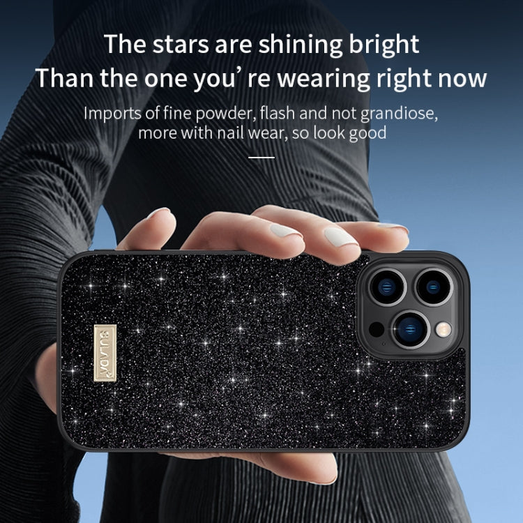 SULADA Glittery PC Hybrid TPU Handmade Leather Phone Case, For iPhone 16 Pro Max, For iPhone 16 Pro, For iPhone 16 Plus, For iPhone 16, For iPhone 15 Pro Max, For iPhone 15 Pro, For iPhone 15 Plus, For iPhone 15