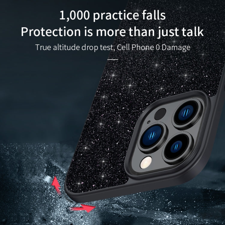 SULADA Glittery PC Hybrid TPU Handmade Leather Phone Case, For iPhone 16 Pro Max, For iPhone 16 Pro, For iPhone 16 Plus, For iPhone 16, For iPhone 15 Pro Max, For iPhone 15 Pro, For iPhone 15 Plus, For iPhone 15