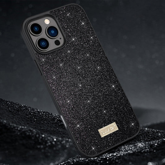 SULADA Glittery PC Hybrid TPU Handmade Leather Phone Case, For iPhone 16 Pro Max, For iPhone 16 Pro, For iPhone 16 Plus, For iPhone 16, For iPhone 15 Pro Max, For iPhone 15 Pro, For iPhone 15 Plus, For iPhone 15
